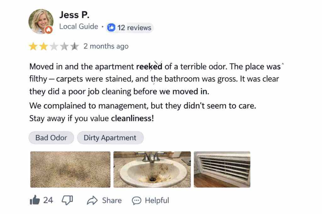 Once an odor becomes associated with a property, the stigma lingers — even after cosmetic fixes.