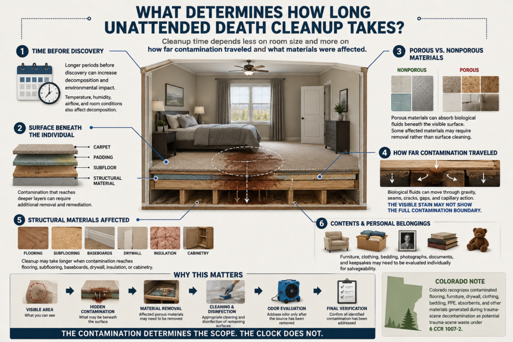 How Long unattnded death cleanup takes